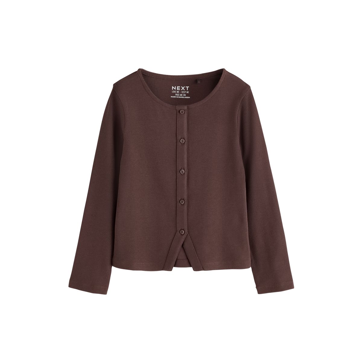 Cardigan côtelé à manches longues, lot de 2 crème/brun, NEXT