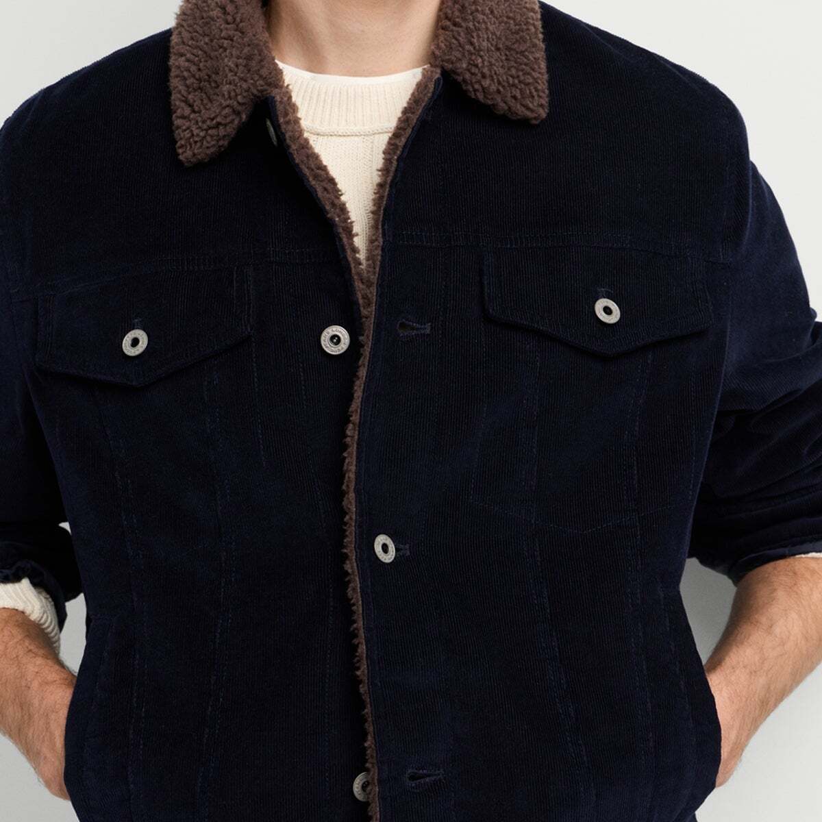Veste Coupe Regular En Velours Côtelé bleu dulwich, PEPE JEANS