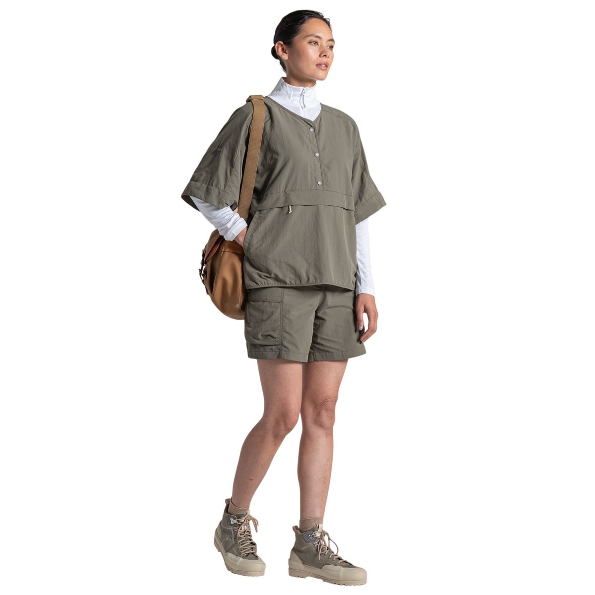 Haut manches courtes style chemise à enfiler MEDINA kaki, CRAGHOPPERS