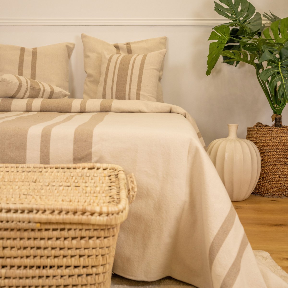 Coussin coton épais style Rustique naturel, SUD ETOFFE