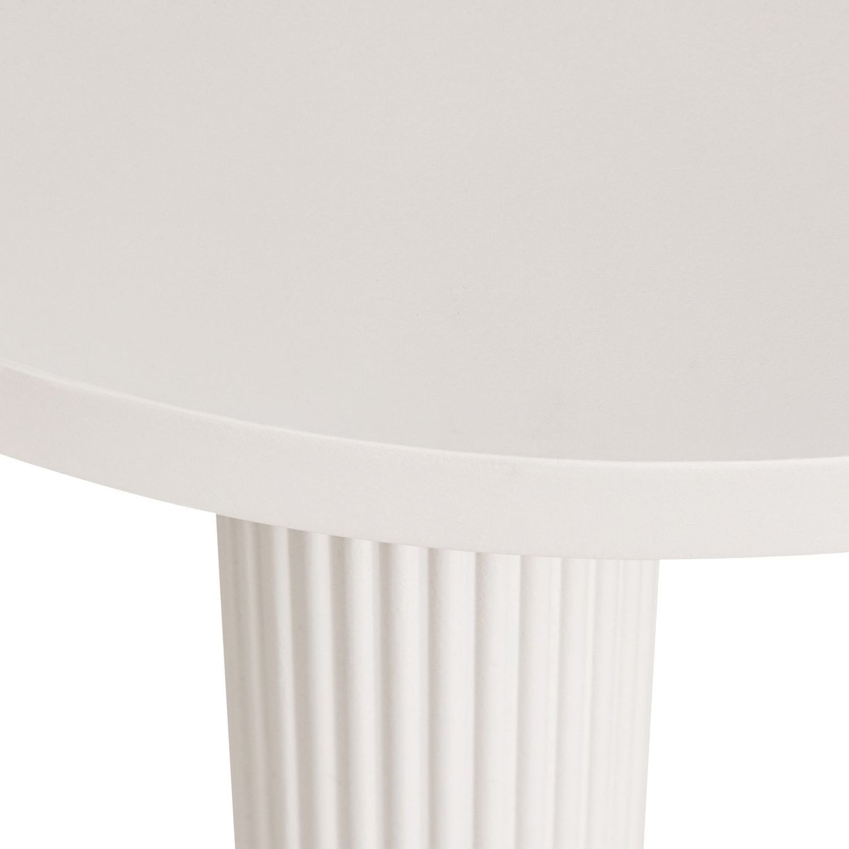 Table basse ronde piètement cannelé TELLA ivoire, ATMOSPHERA