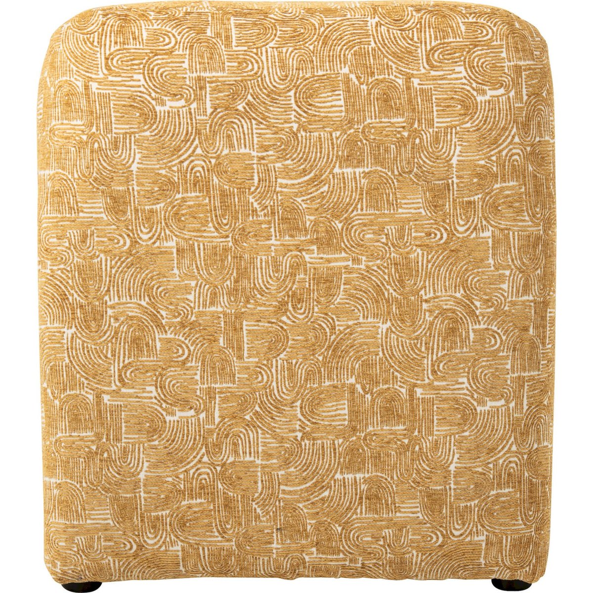 Chaise longue en tissu motif graphique ocre, RECOLLECTION