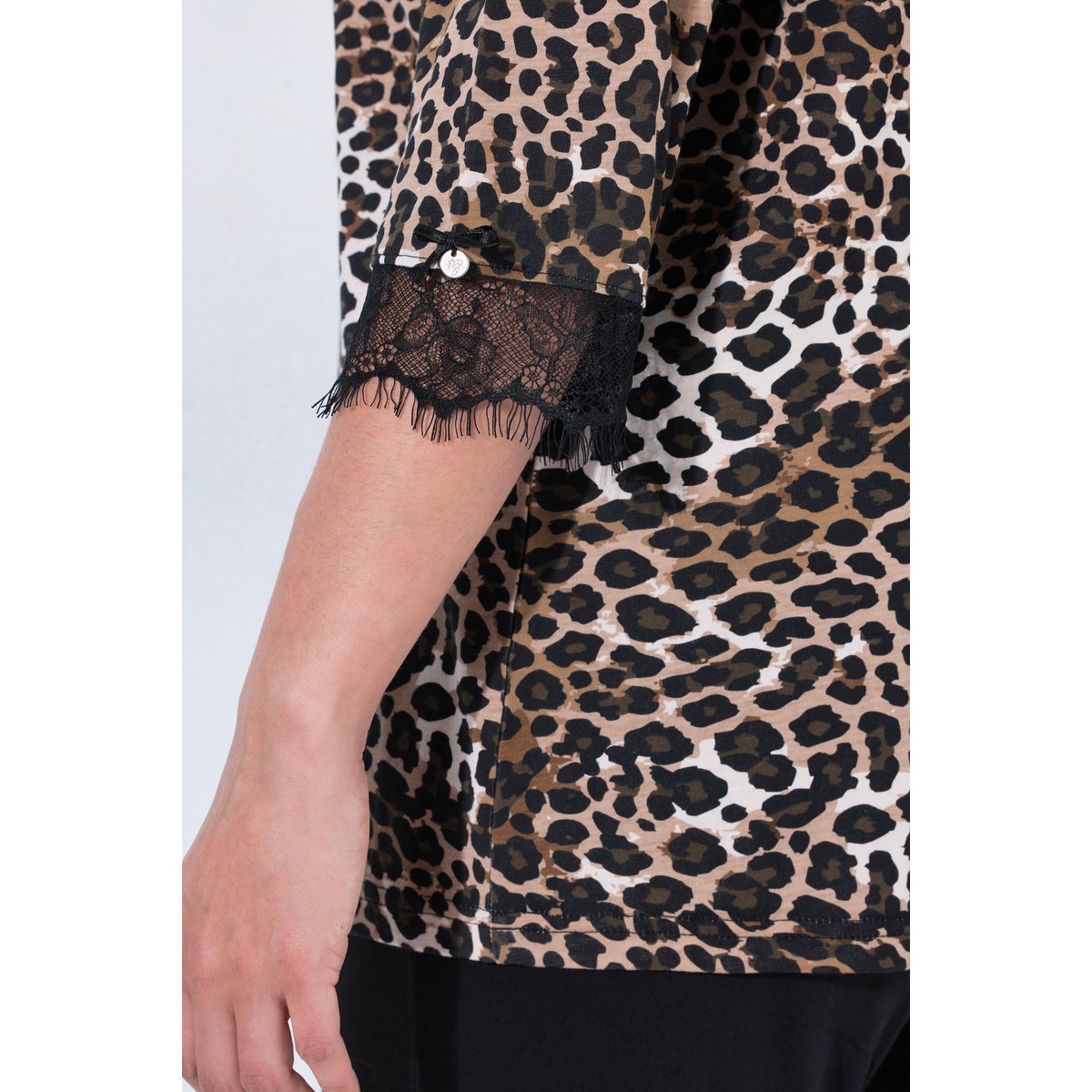 Pyjama deux pièces avec dentelle noir, ULLA POPKEN
