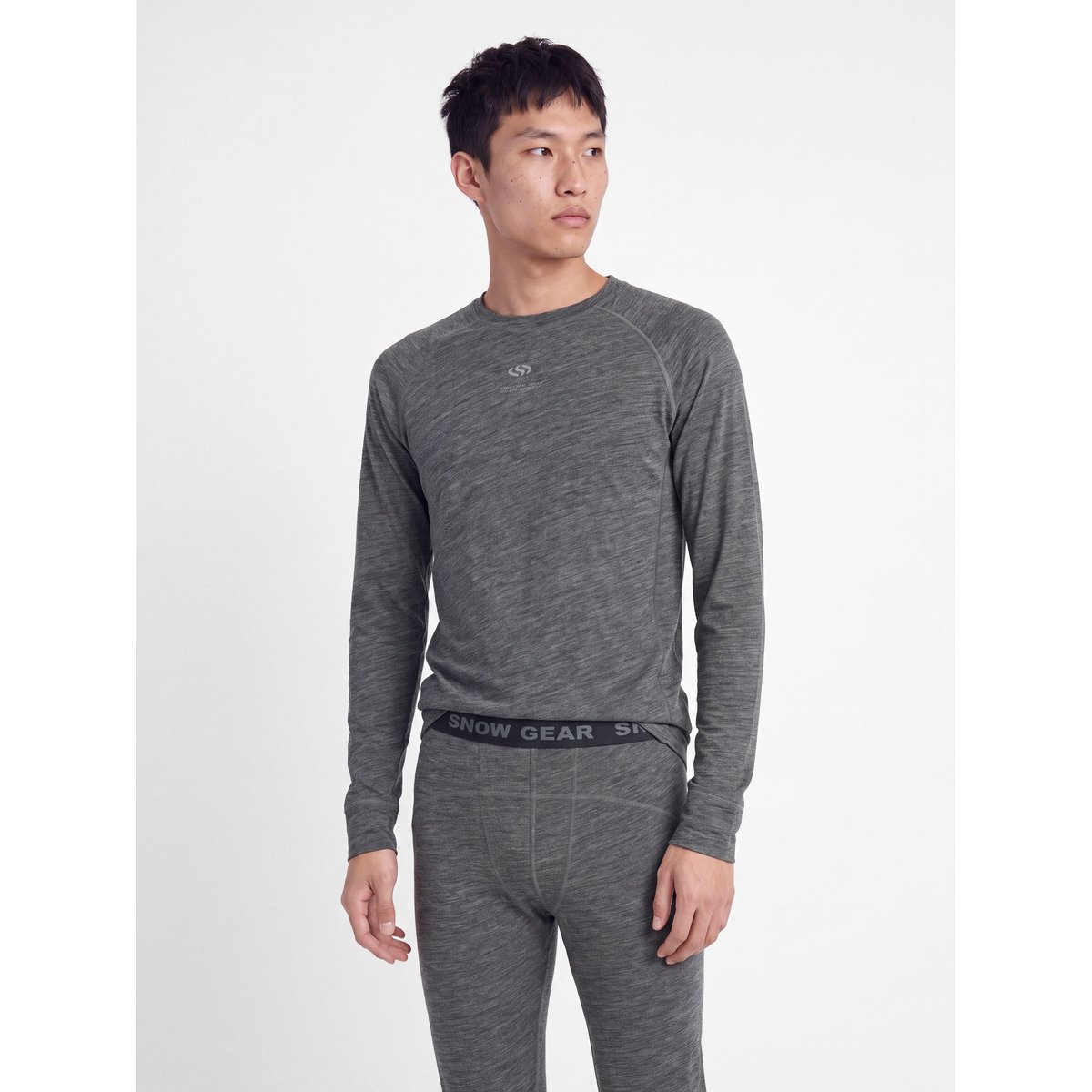 T-Shirt À Manches Longues dark grey melange 1, JACK & JONES