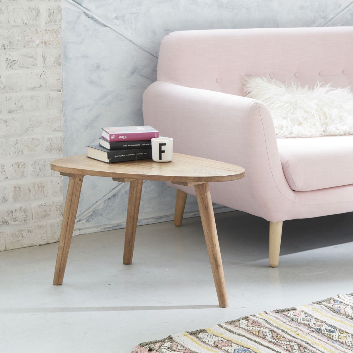 Table basse en bois massif 62 cm ODDA naturel, BERAH GETAH