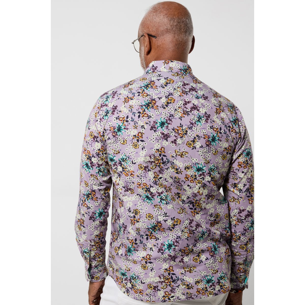 Chemise à manches longues imprimé floral intégral violet, JOE BROWNS