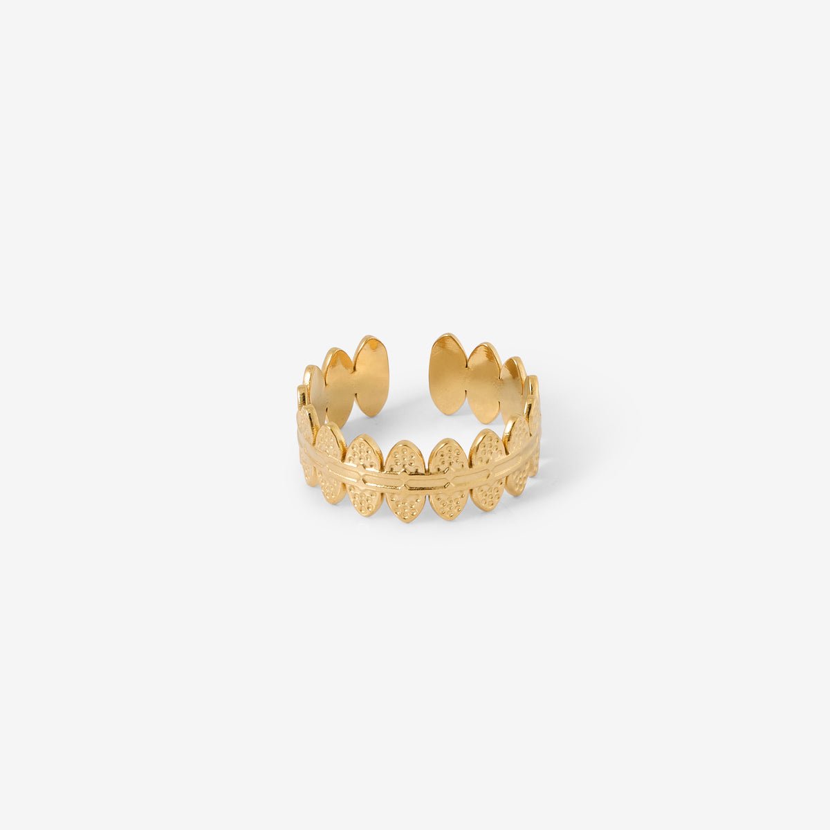 Bague martelée acier inoxydable doré doré, BALABOOSTE