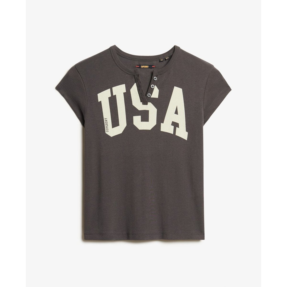 T-shirt à motif et encolure crantée Athletic Essentials anthracite, SUPERDRY