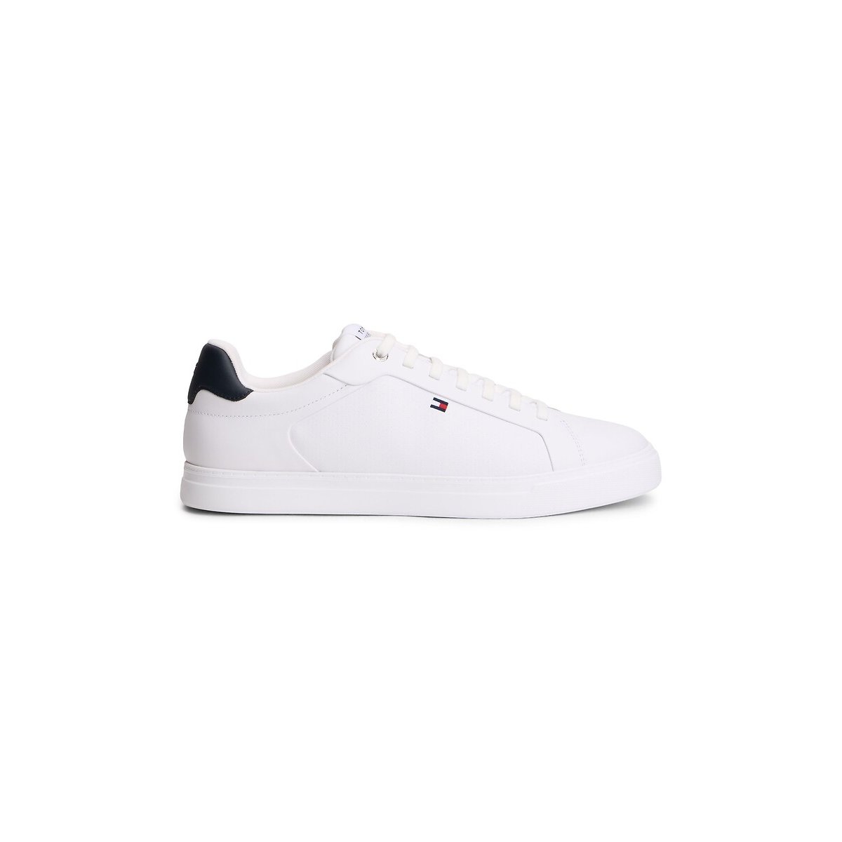 Zapatillas de piel ICON COURT LIGHT blanco/azul oscuro, TOMMY HILFIGER