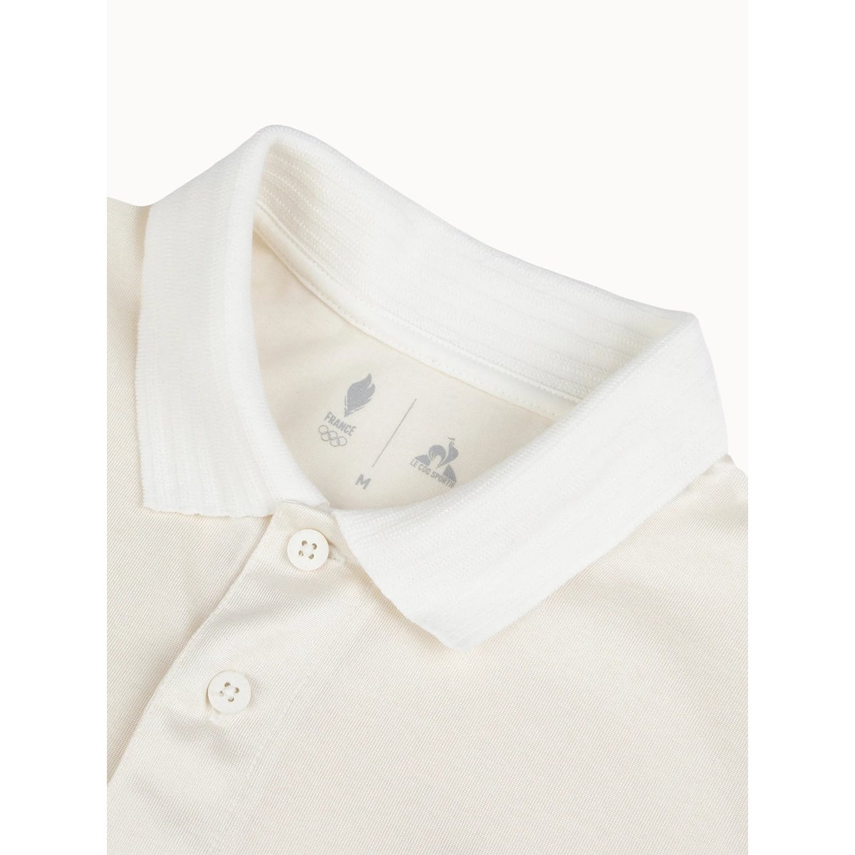 Polo Équipe de France Olympique 2026 en jersey technique Jeux Olympiques EQUIPE DE FRANCE écru, LE COQ SPORTIF