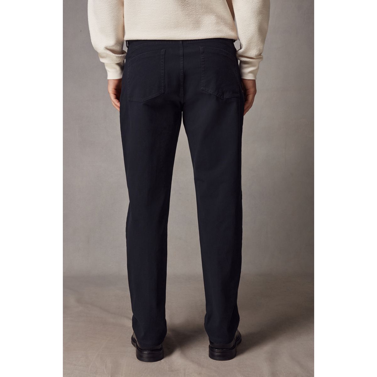 Pantalon chino droit stretch texturé élégant bleu marine, NEXT
