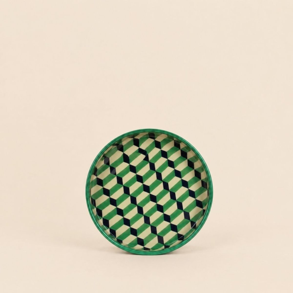 Set de 3 plateaux en métal laqué vert vert, BAZAR DE LUXE