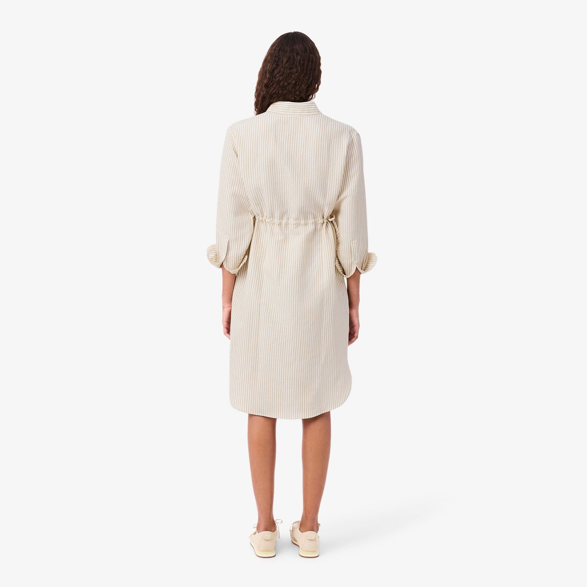 Robe chemise oversize lin mélangé beige-8gi, LACOSTE