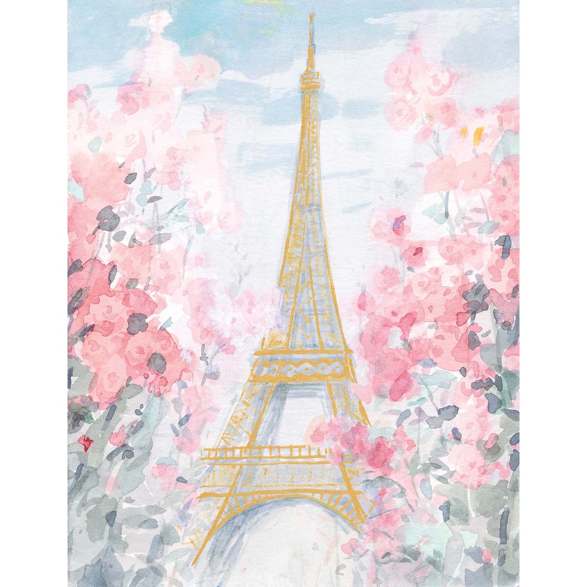 Papier peint tour eiffel en aquarelle intissé, HEXOA