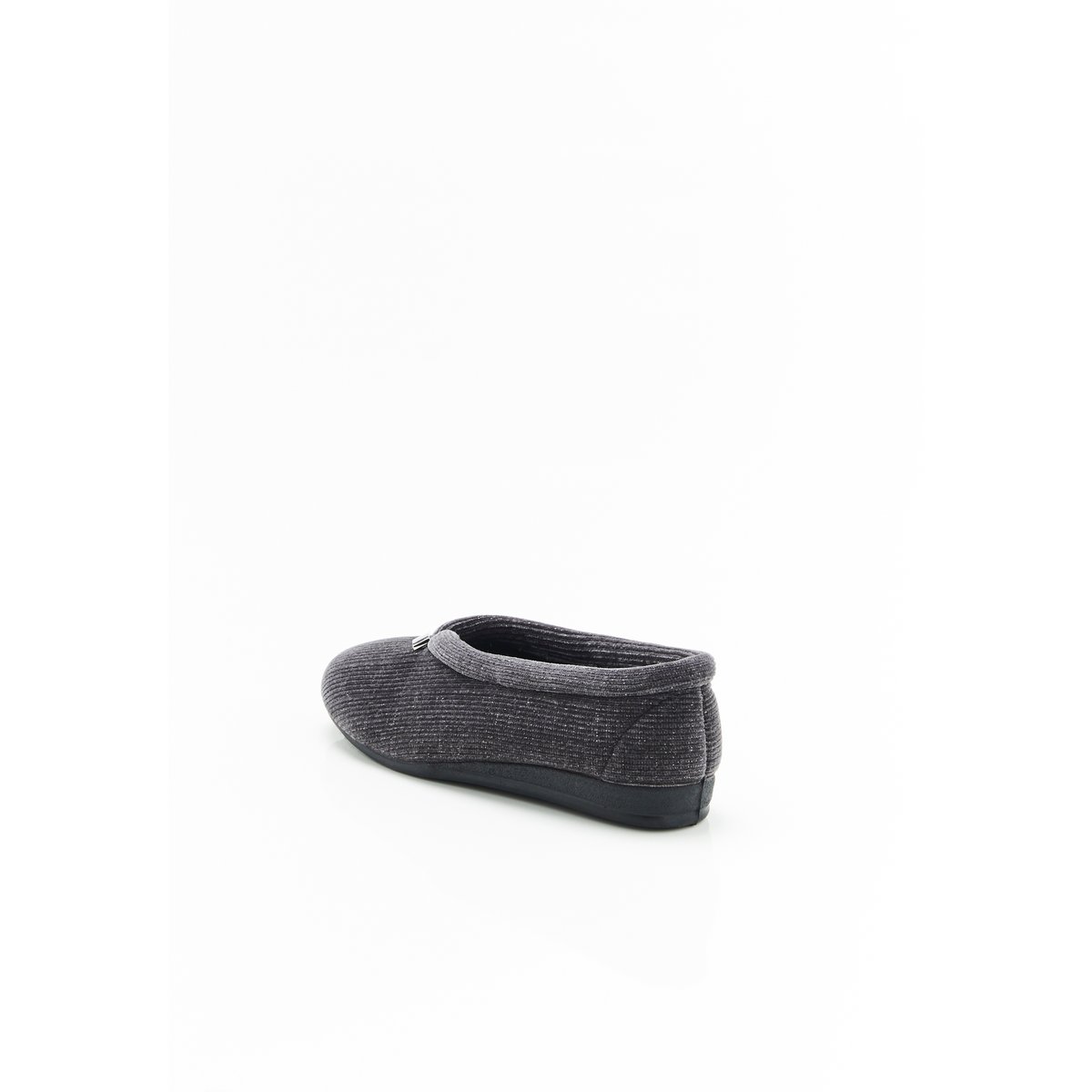 Chaussons velours côtelé brillant gris, DAMART