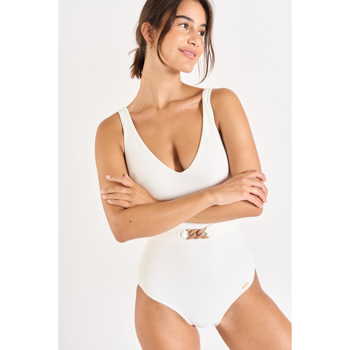Maillot de bain 1 pièce Mandini - BREHAT blanc, LIVIA