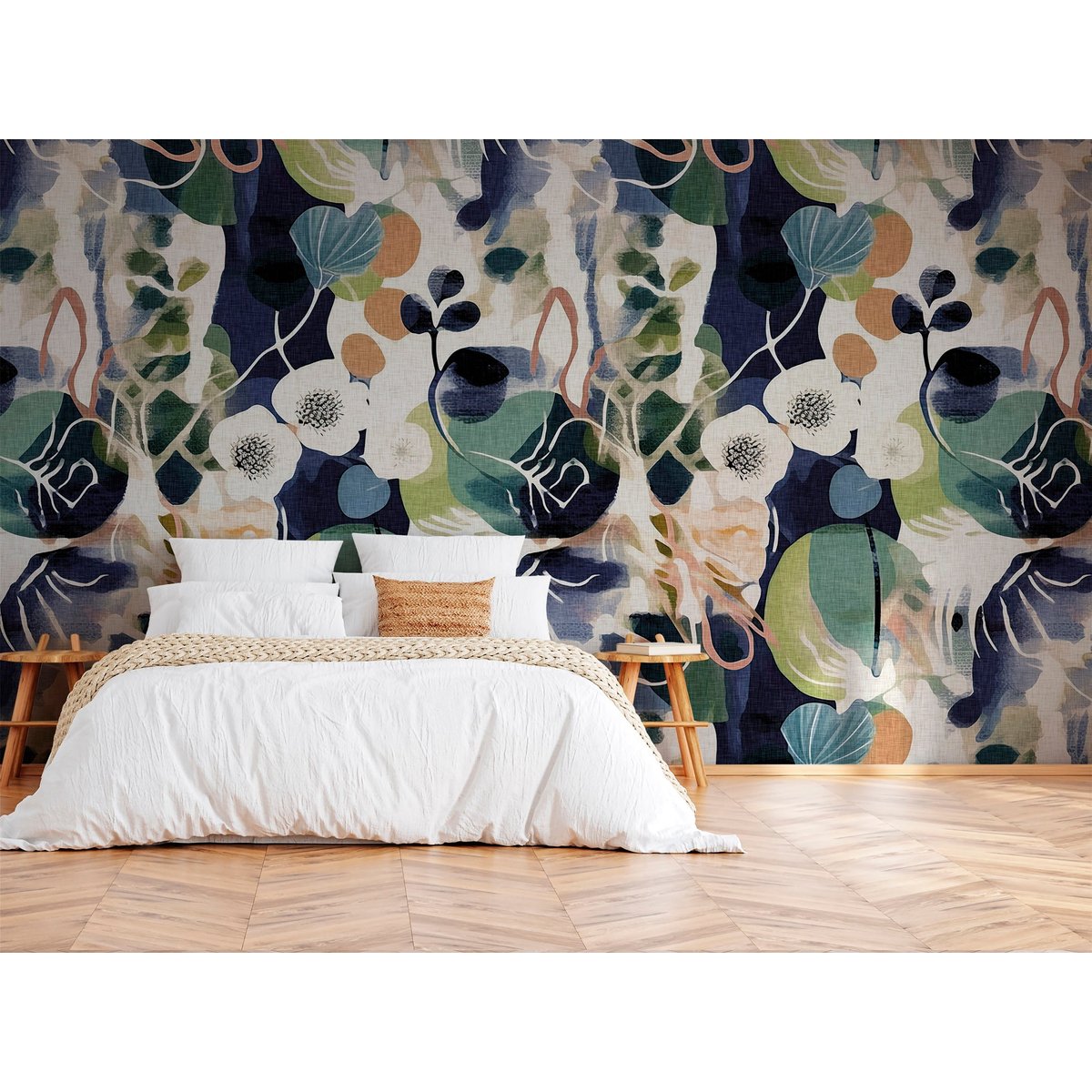 Papier peint panoramique Hanami XL - fleurs de cerisier, intissé mat 150 g, fabriqué en France multicolore, LE PAPIERS DE NINON