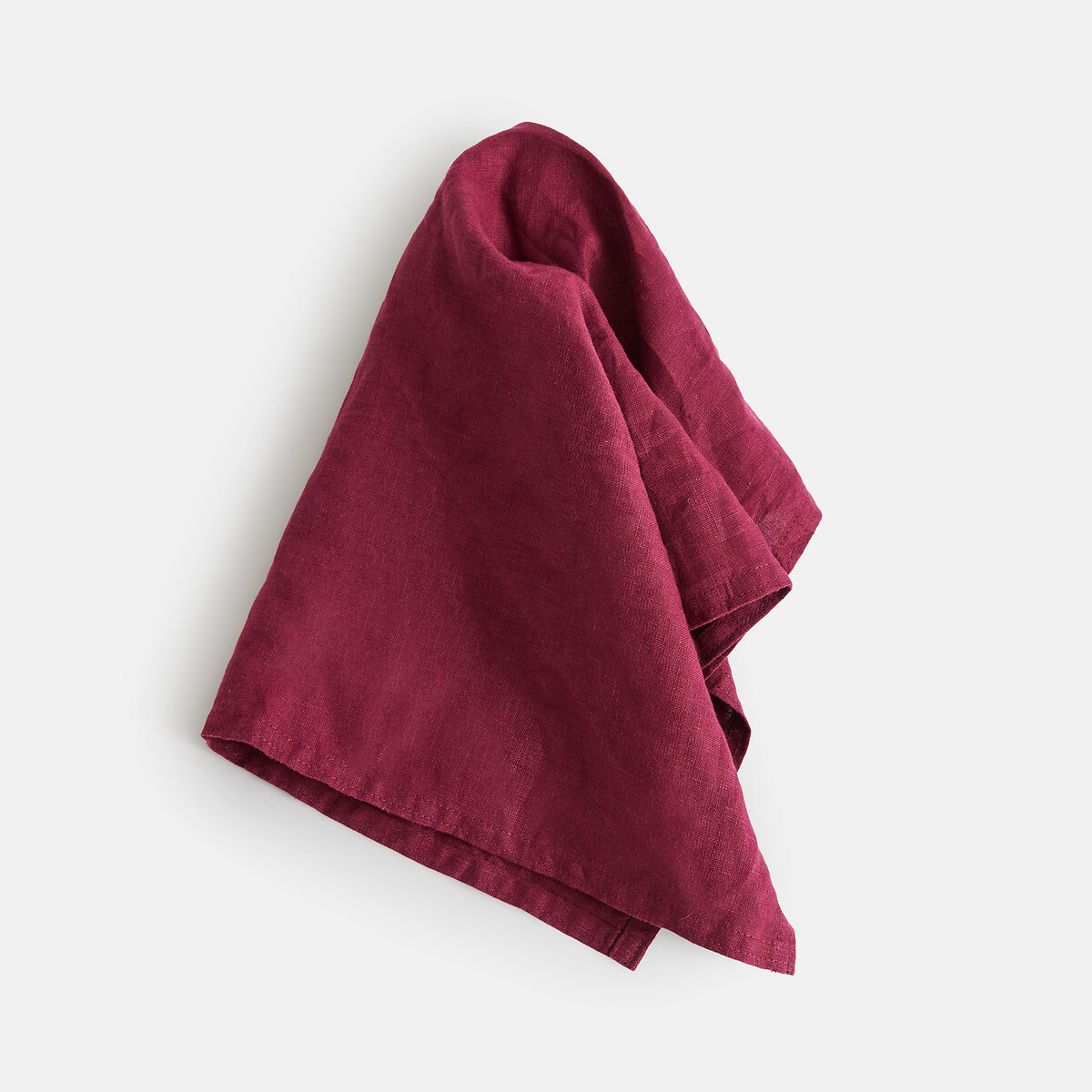 Set van 4 servetten van gewassen linnen Victorine bordeaux                        , LA REDOUTE INTERIEURS