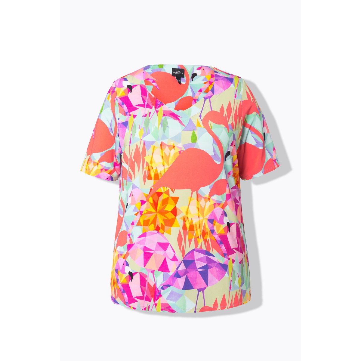 T-shirt au tombé fluide. Décolleté en cœur lavande, ULLA POPKEN