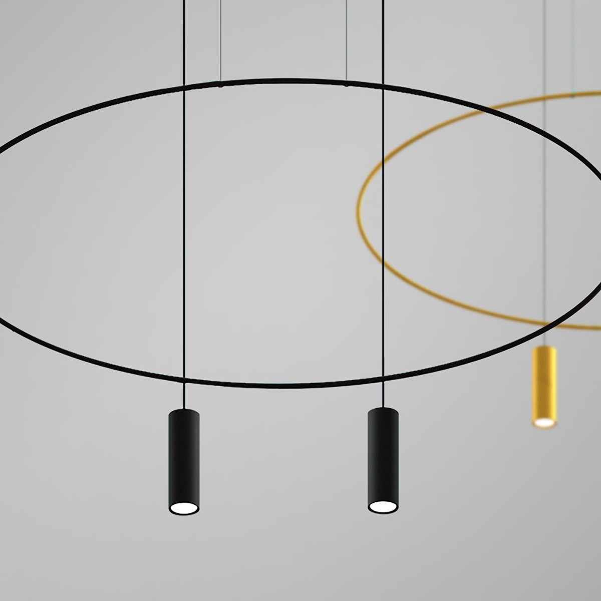 Suspension Acier Noir GU10 2 Holar noir, EDEN