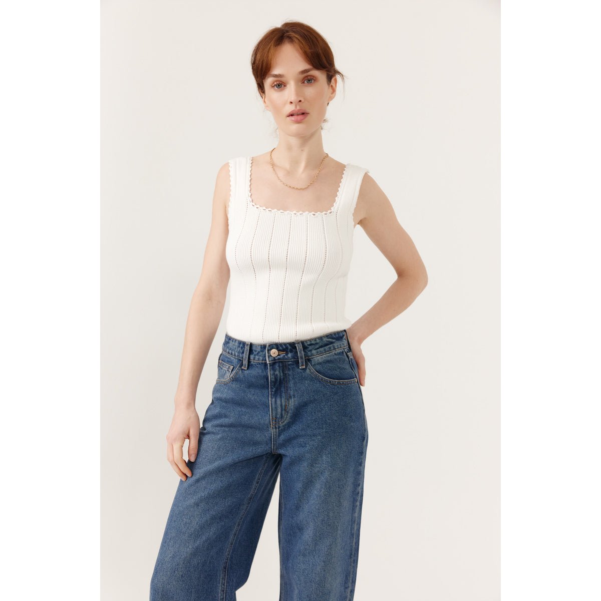 Débardeur en maille ajourée Ephyra white, ARTLOVE