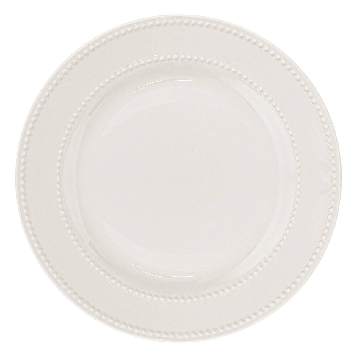 Lot de 6 assiettes en porcelaine PERLE blanc, SECRET DE GOURMET
