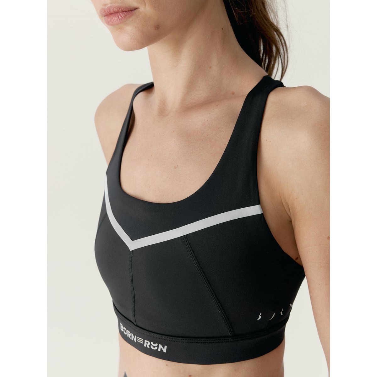 Brassière de Sport Performance Fixation Haute LUNA RUN noir, BORN