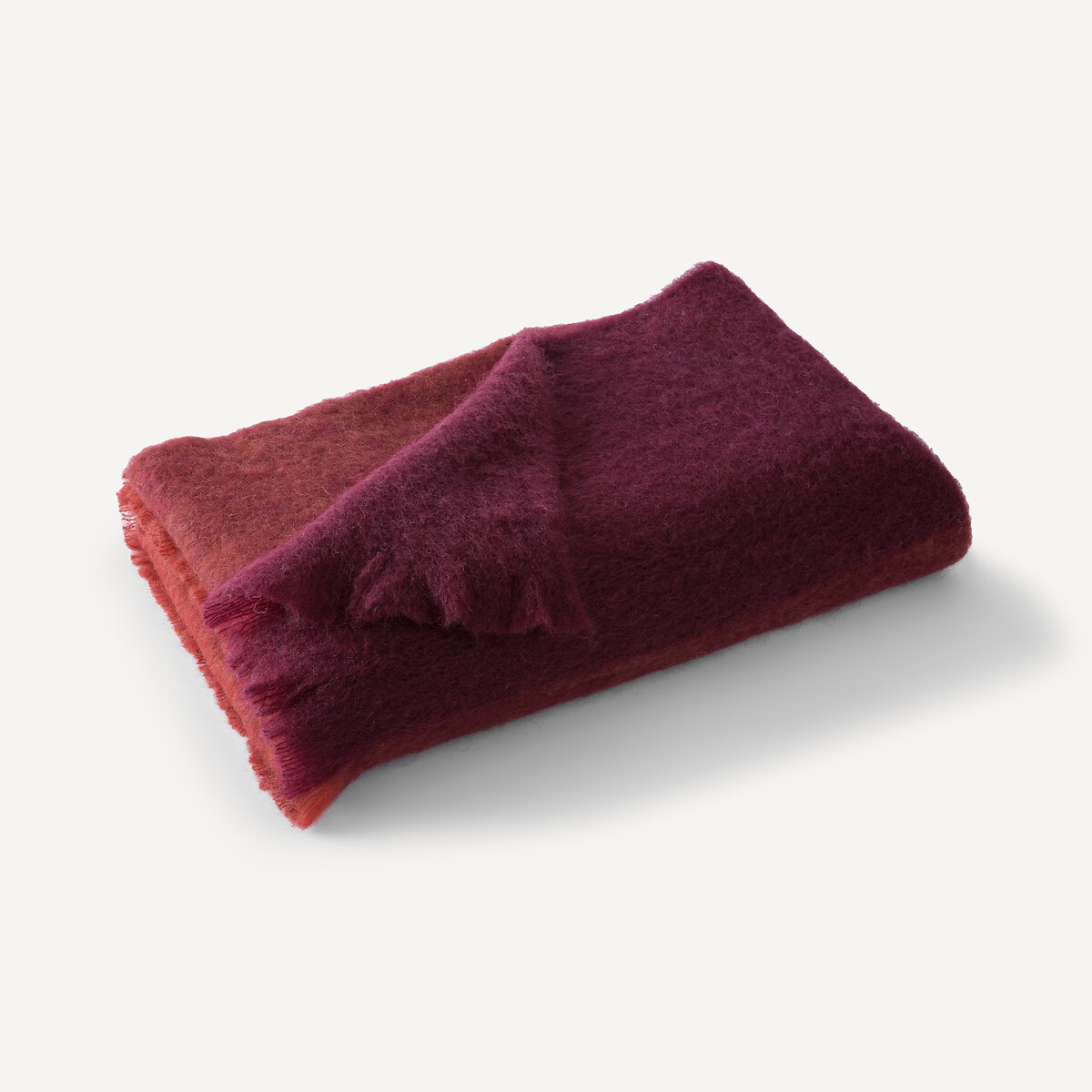 Plaid bicolore laine et polyamide, Tzara bourgogne, AM.PM