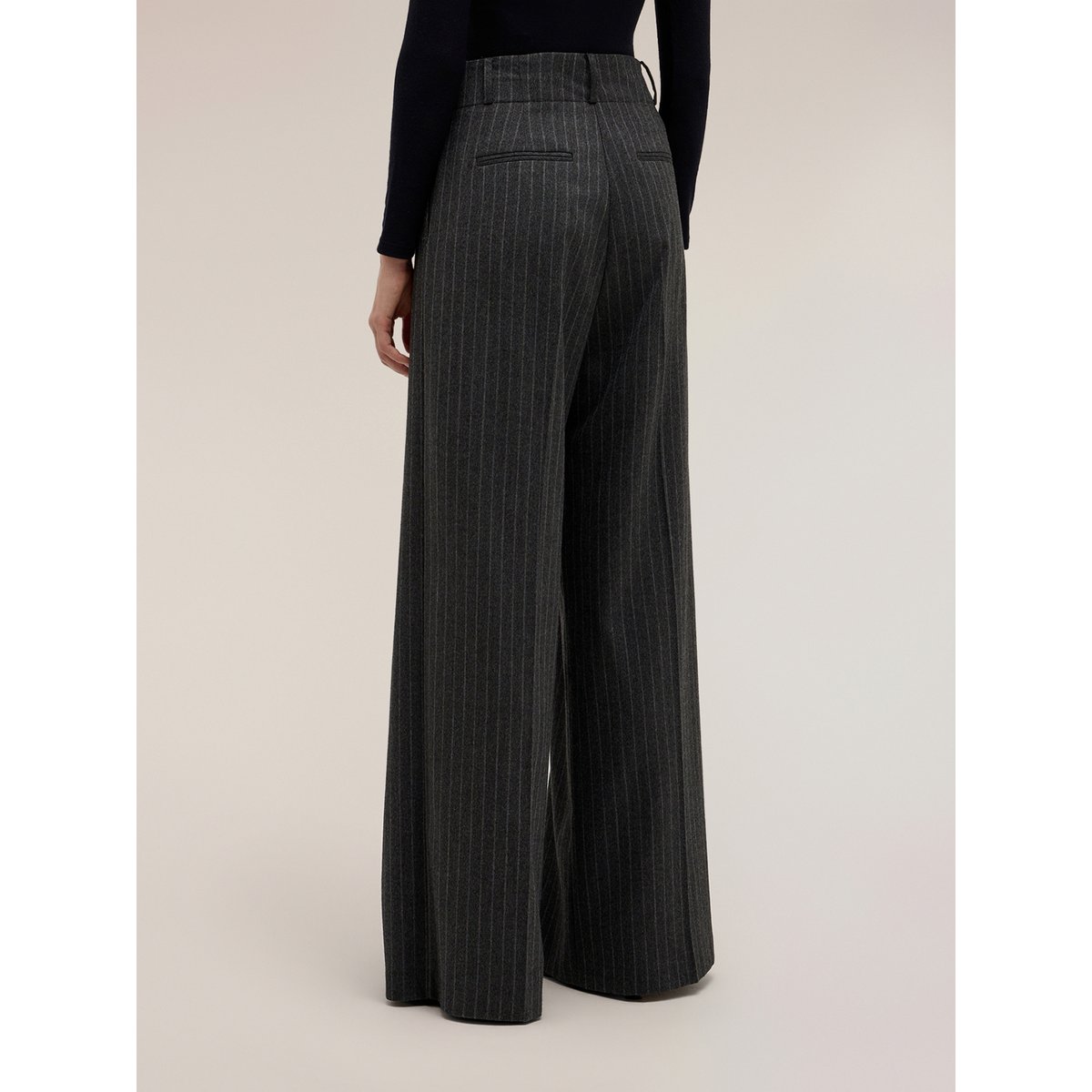 Pantalon palazzo à rayures The Tailoring Lab gris, MOTIVI