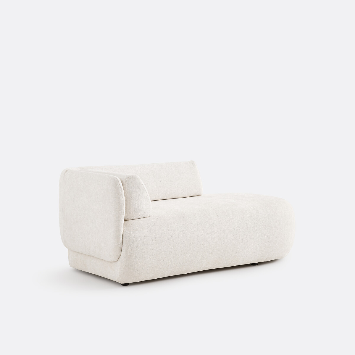 Longchair, rechts, dik fluweel, Méridiano ecru, LA REDOUTE INTERIEURS