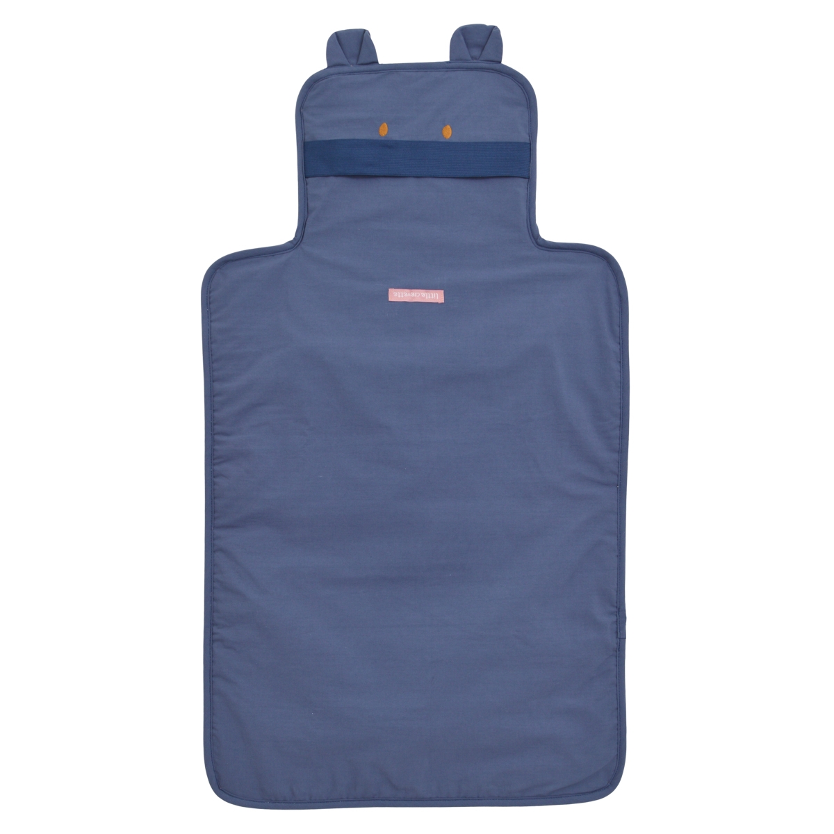 Tapis à langer de voyage coton bio OURSON bleu, LITTLE CREVETTE
