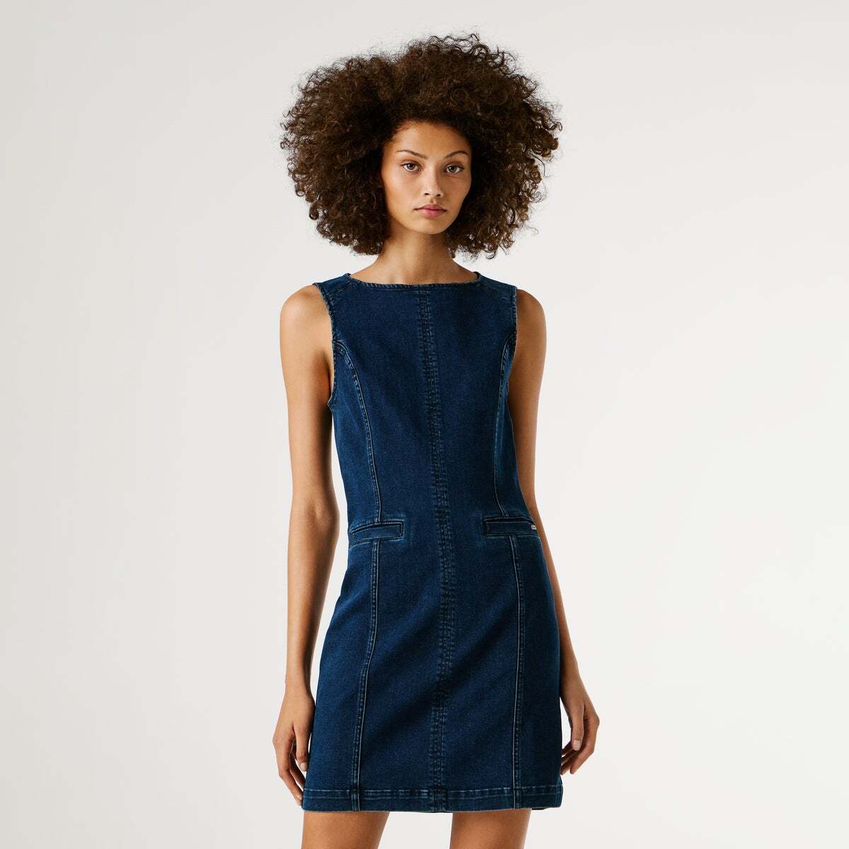 Robe Courte Coupe Regular En Denim nuit défoncée, PEPE JEANS
