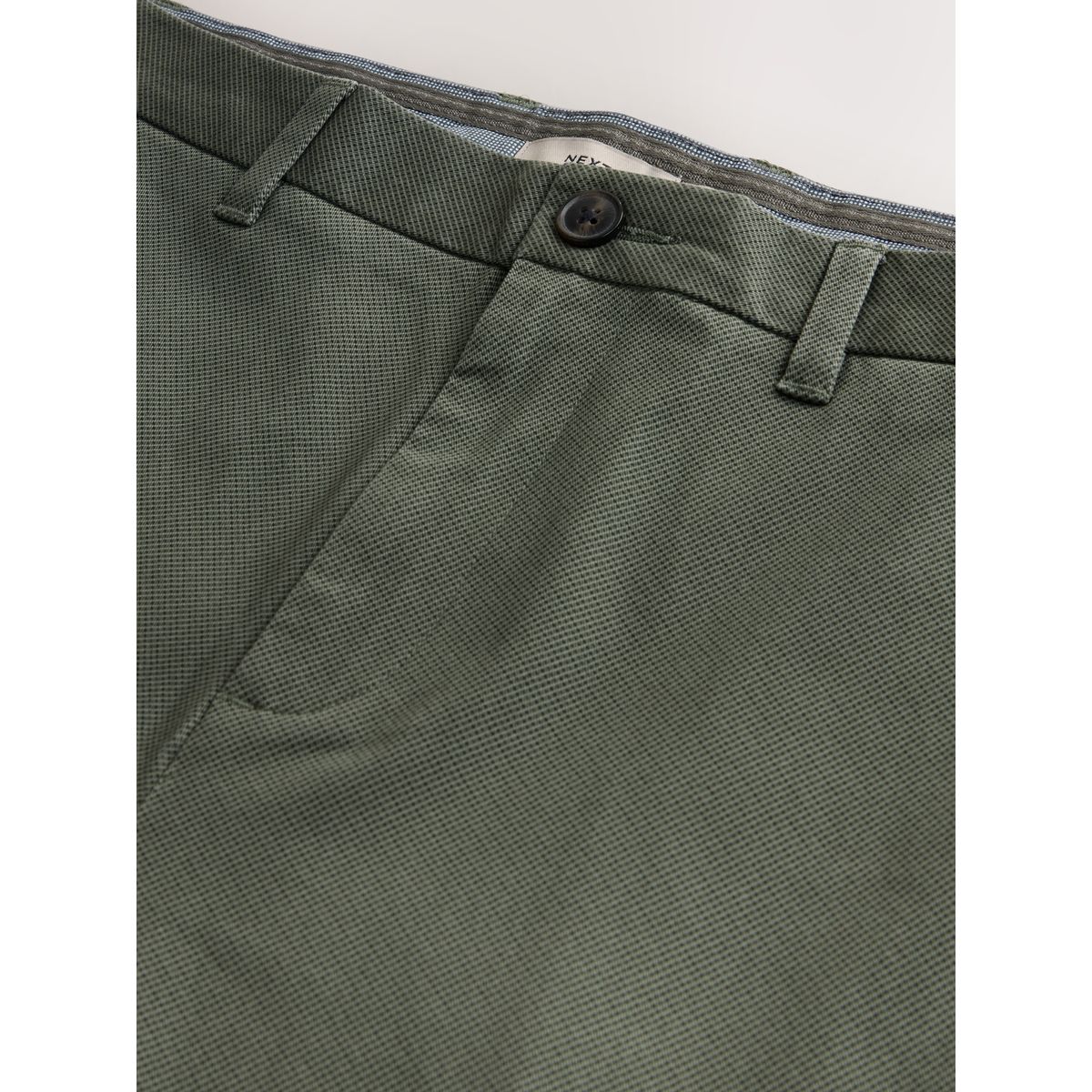 Pantalon chino doux stretch imprimé vert, NEXT