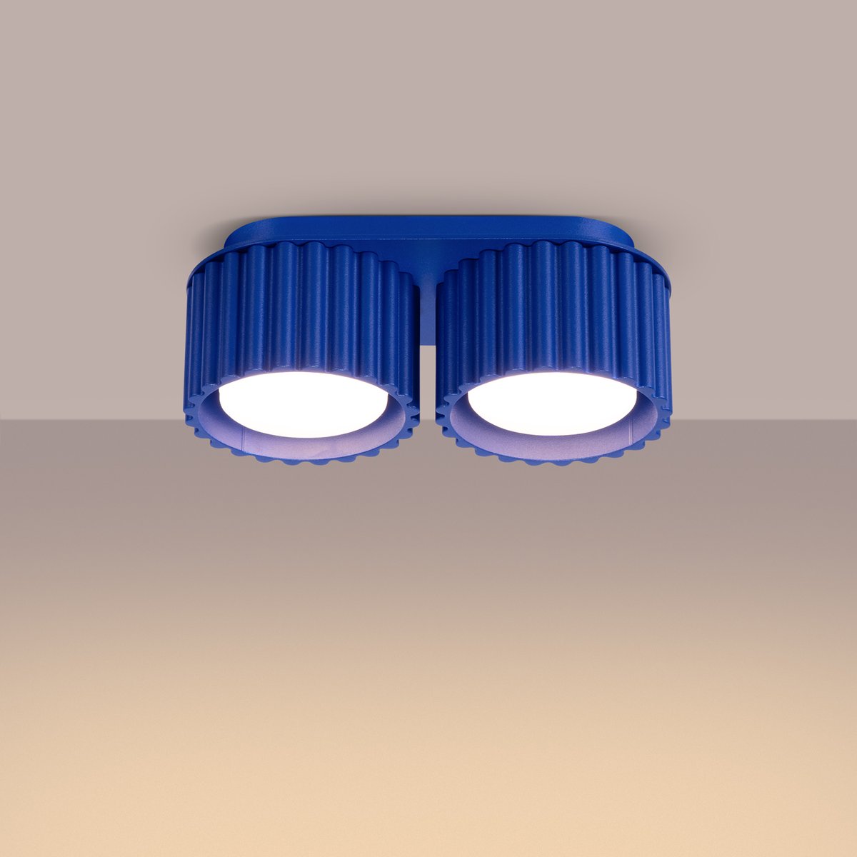 Plafonnier Aluminium Outremer Gx53 2 Aura bleu, EDEN