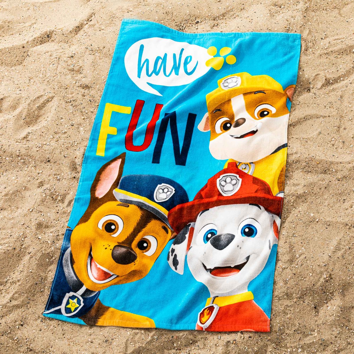 Serviette de bain et de plage imprimé 100% coton, SURF bleu, PAT PATROUILLE