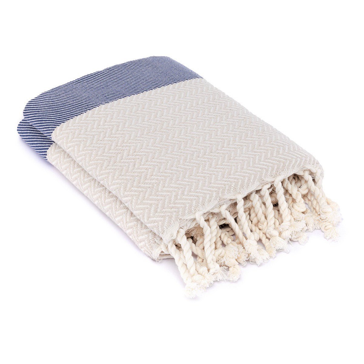 Plaid coton LIV bleu marine, FEBRONIE