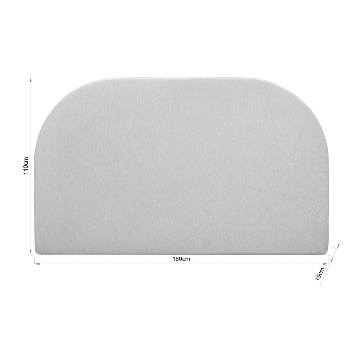 Tête de lit compressée en tissu demi-lune L 180 cm- WAYNE beige, DRAWER