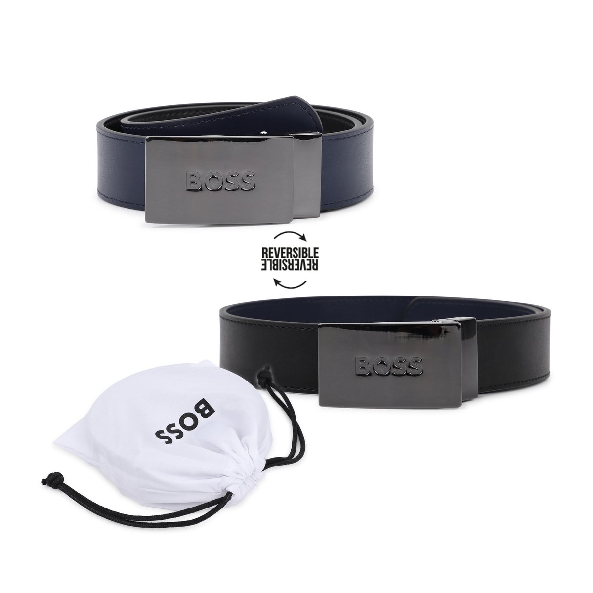Ceinture réversible black, BOSS KIDSWEAR