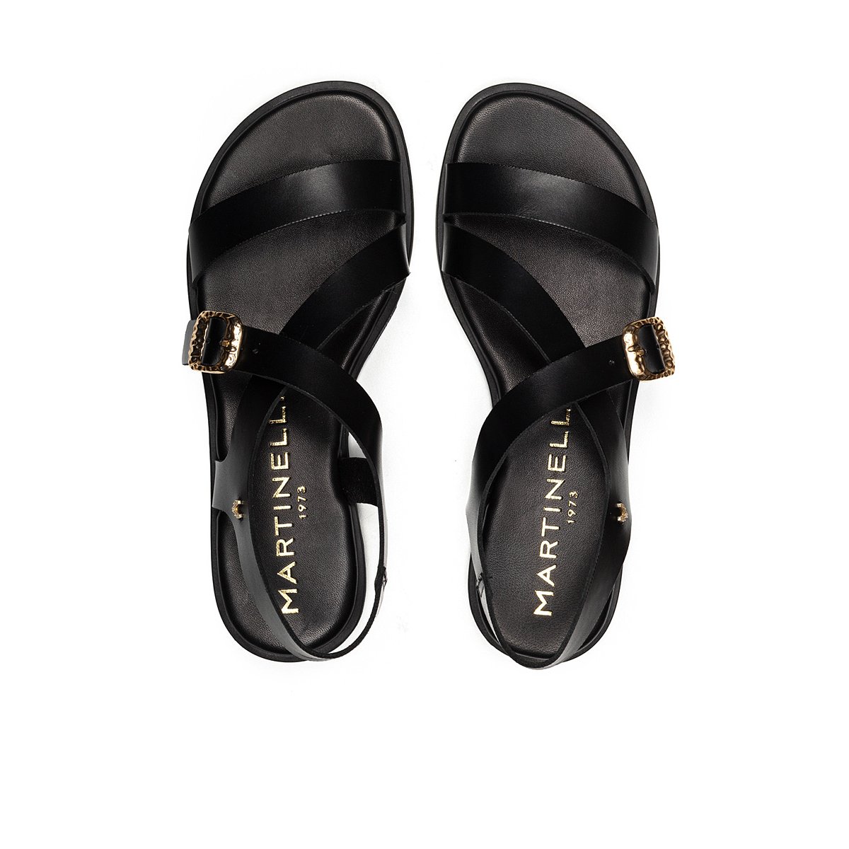 Sandales à talon cuir Mazzini black, MARTINELLI