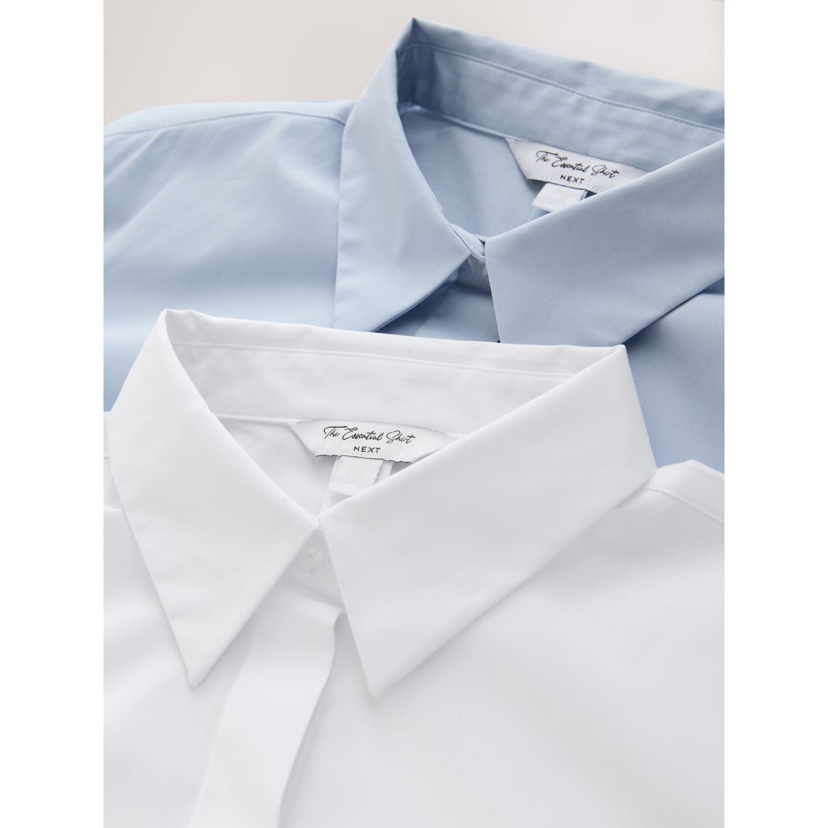 Chemise stretch à manches longues, lot de 2 bleu/blanc, NEXT