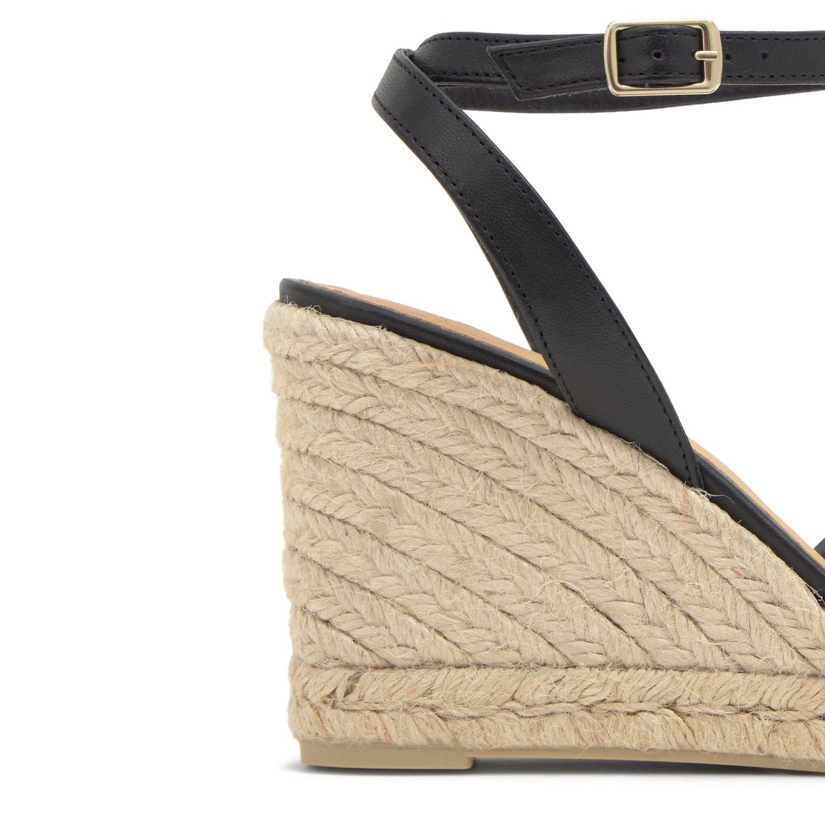 Espadrilles compensées avec finitions en cuir à bride cheville CECILIA crème, CASTANER
