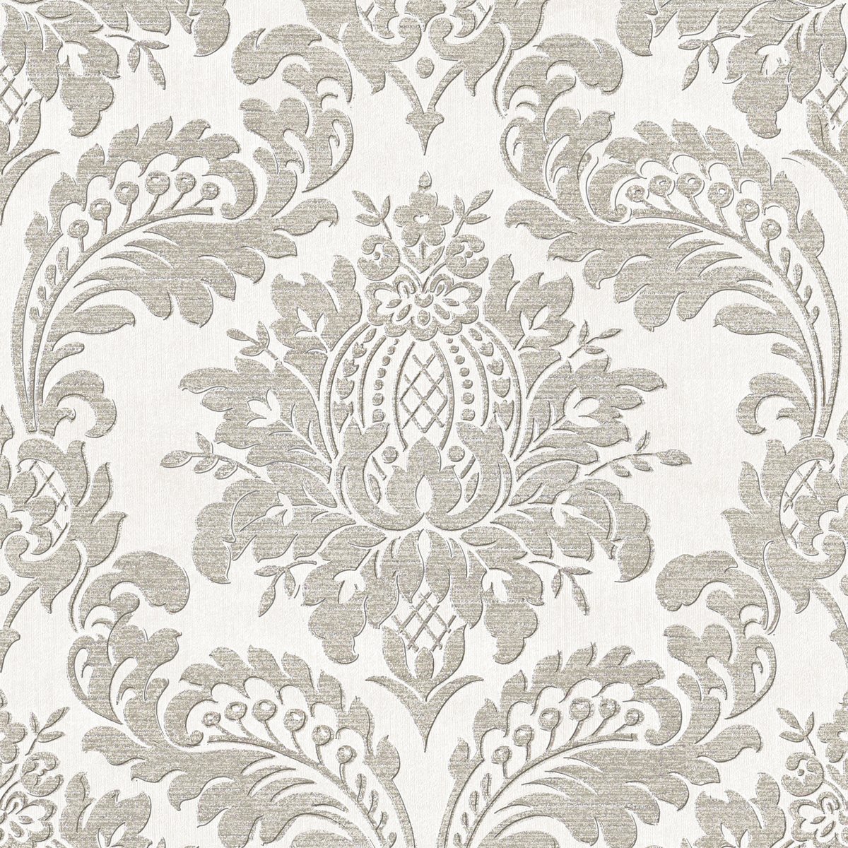 Papier peint Damassé gris, SUBLIME