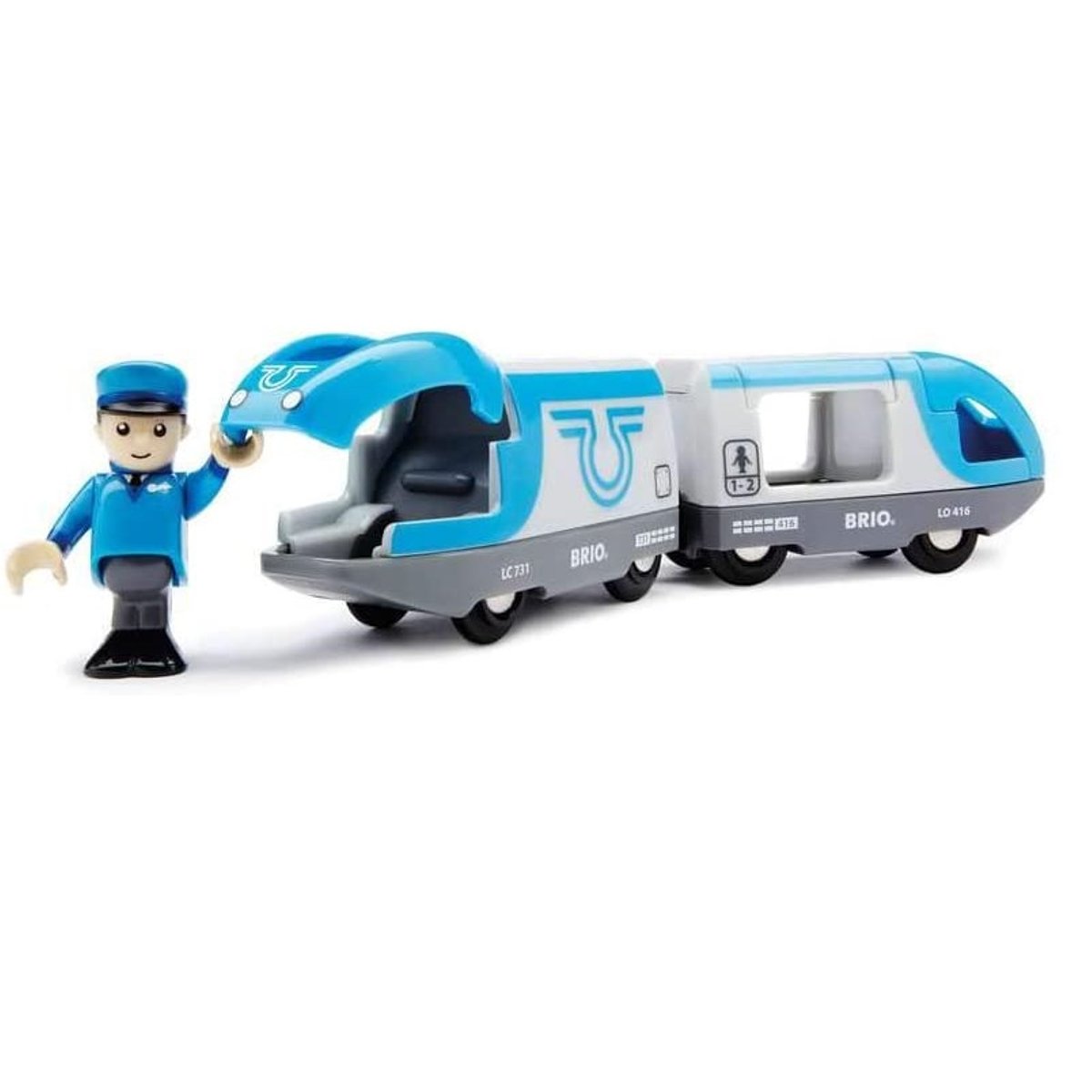 Train de voyageurs à pile bleu, BRIO