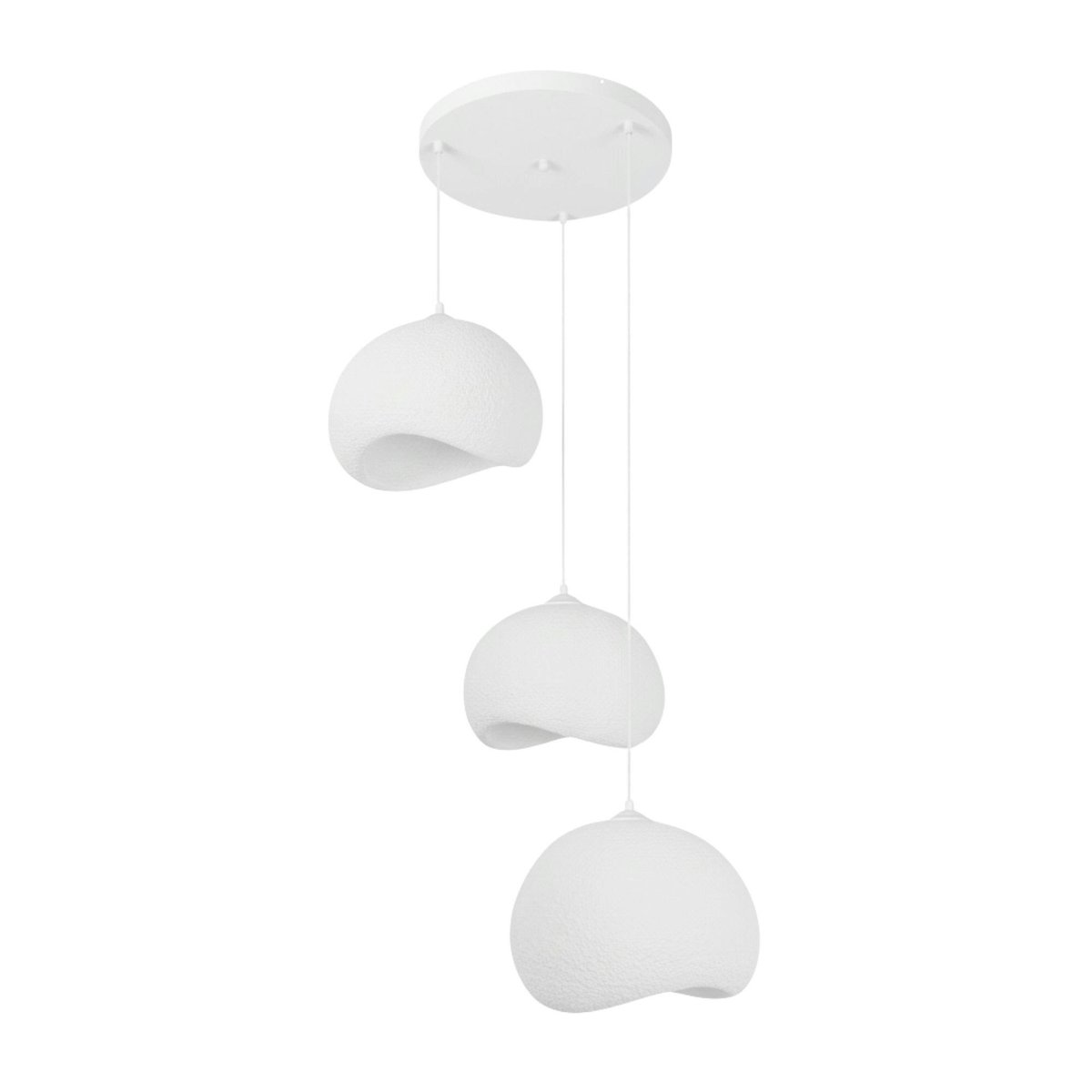 Suspension blanche étagée 3 lampes 55 cm NOXIS blanc, PIER IMPORT