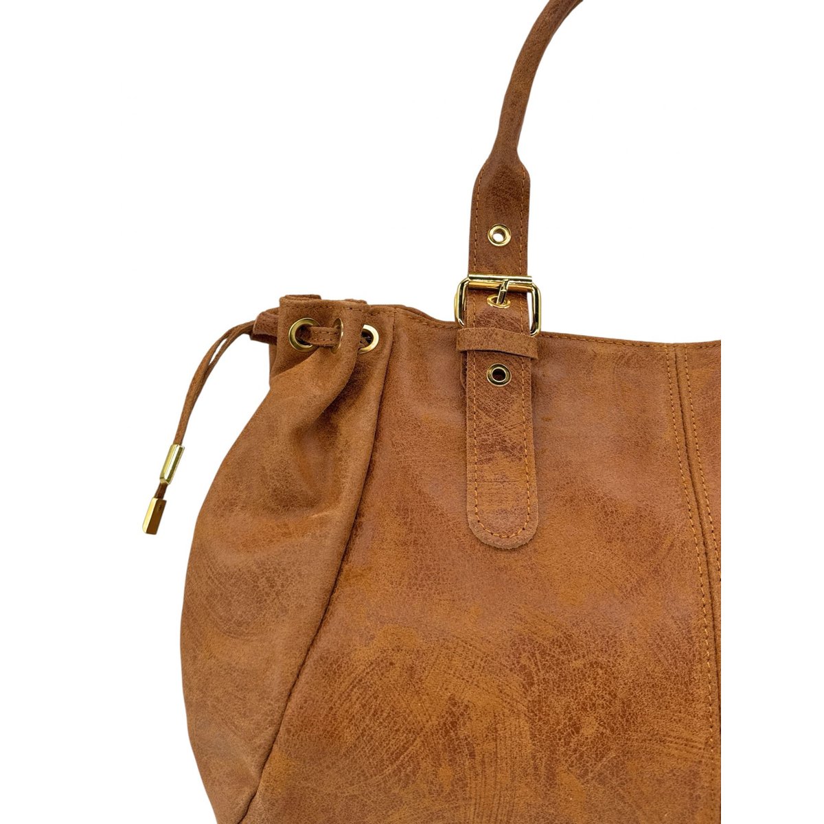 Sac bowling en cuir brossé PRINCESSE BROSSEE XL camel, OH MY BAG