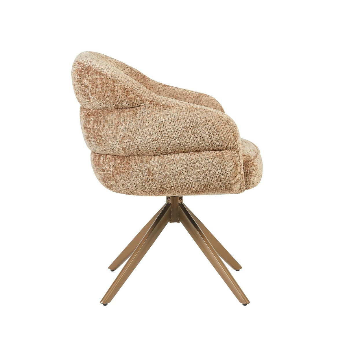 Chaise arrondie pivotante dossier structuré (lot de 2) CORTINA marron, PIER IMPORT