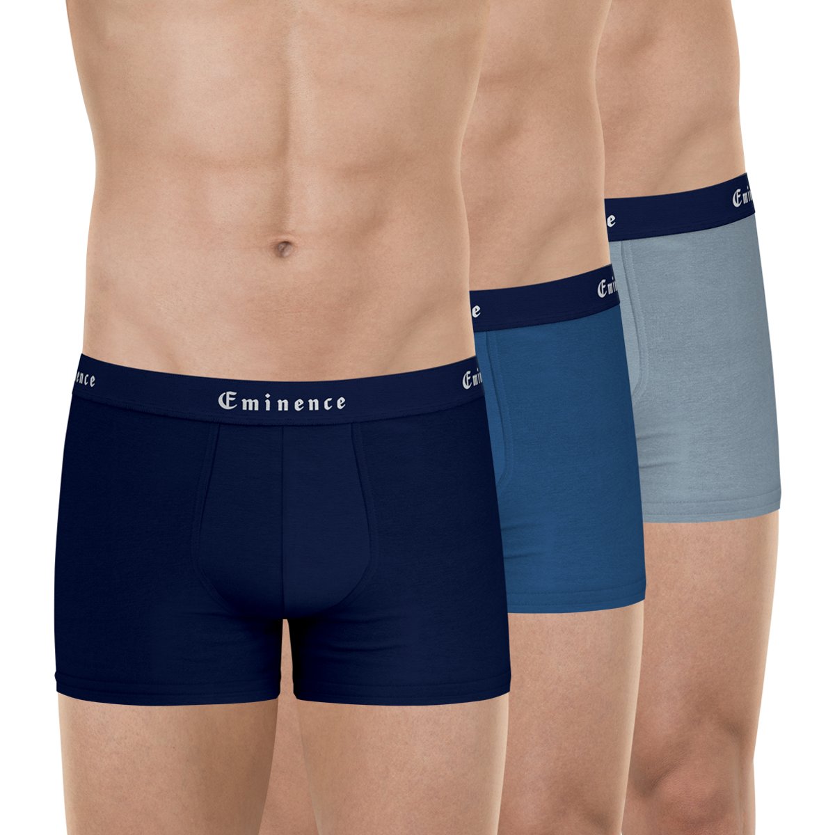 Lot de 3 boxers homme Eminence noir + kaki + gris anthracite, EMINENCE