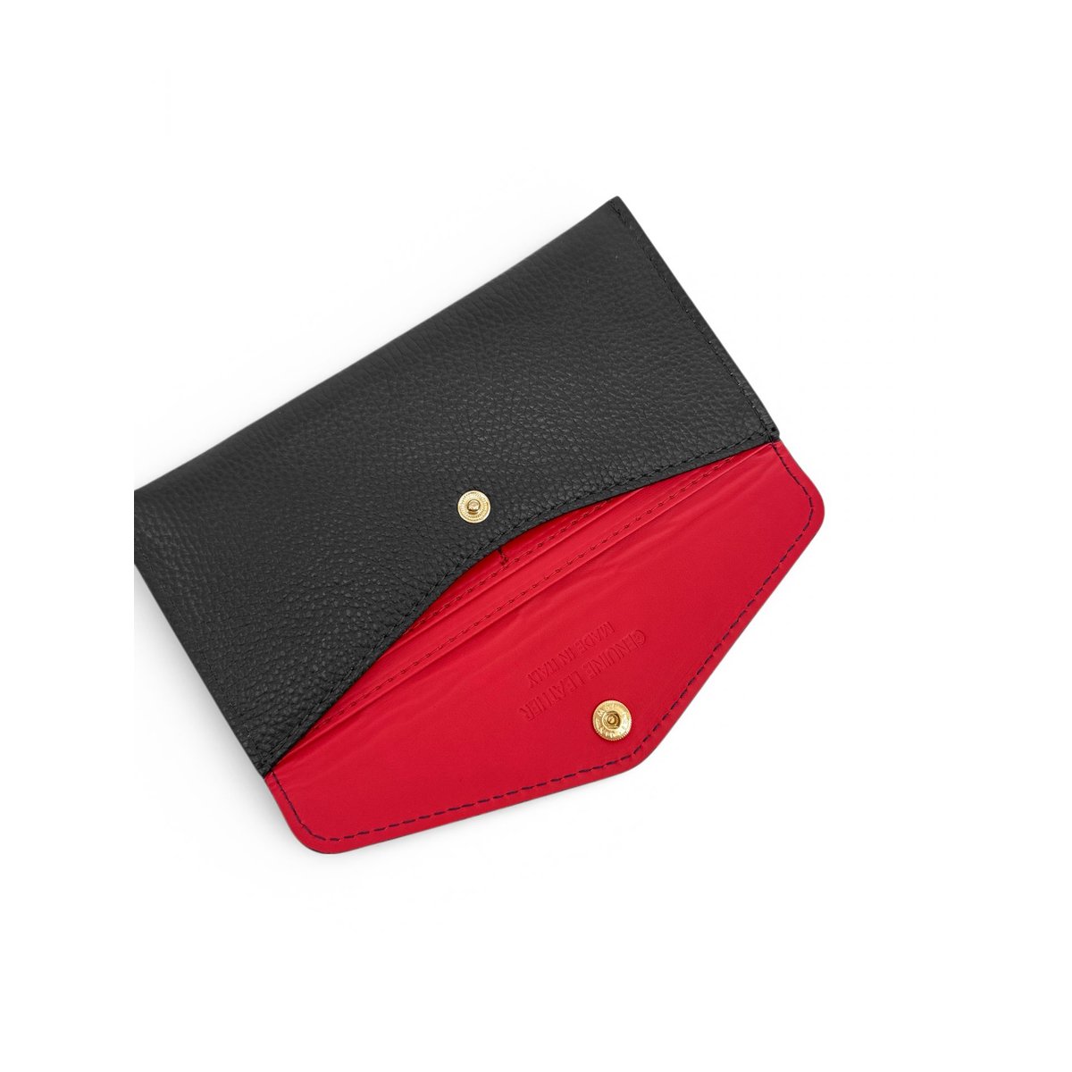 Portefeuille porte-carte en cuir grainé italien CLOE noir, OH MY BAG
