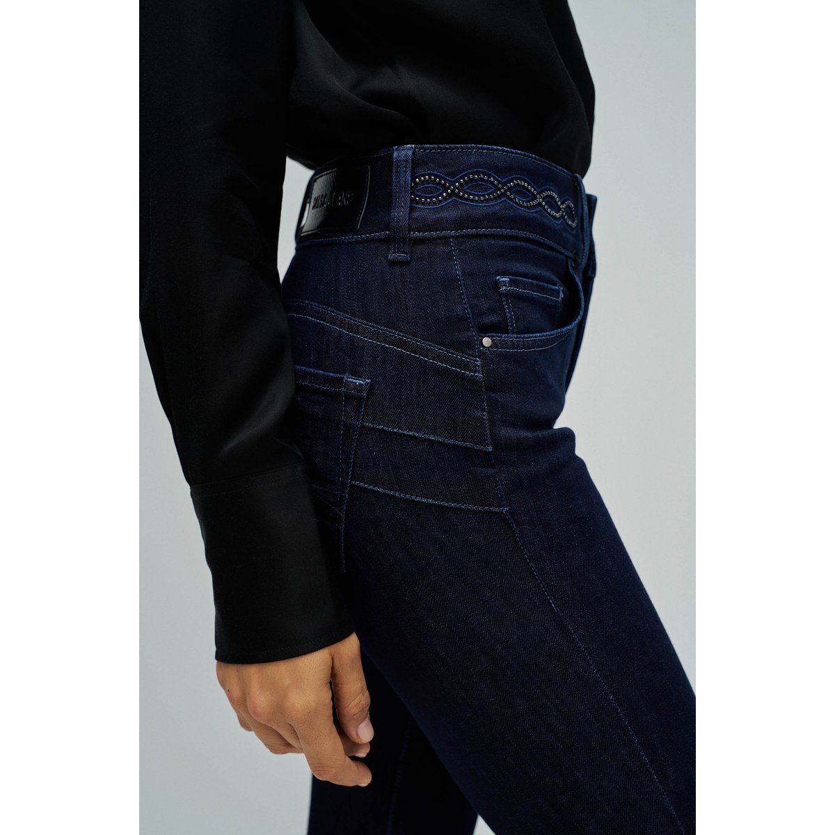 JEAN SECRET PUSH IN CROPPED SKINNY bleu foncé, SALSA JEANS