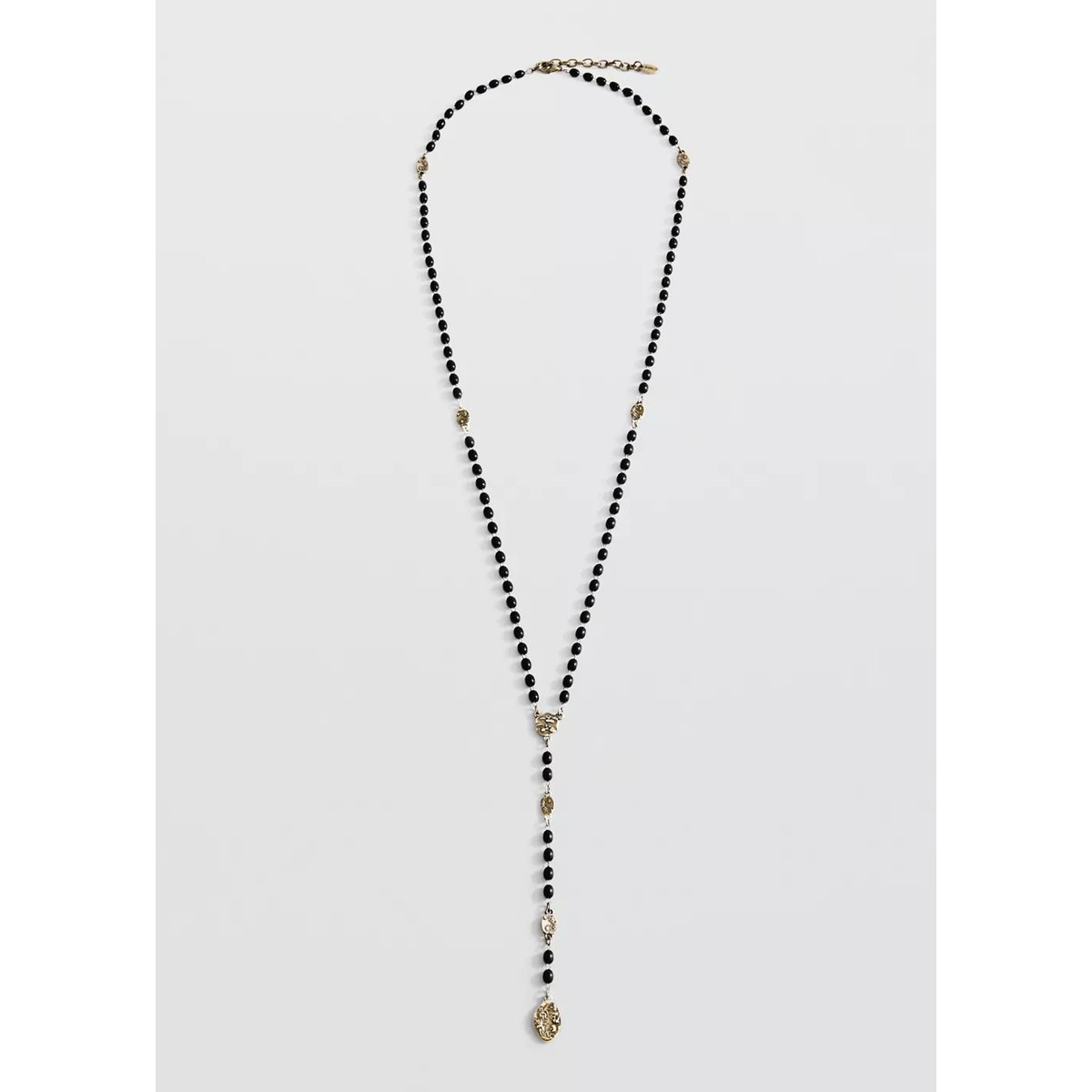 Collier pendentifs perles noir, MANGO
